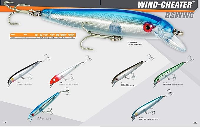 Bomber Lures Wind Cheater Saltwater Grade Fishing Lure