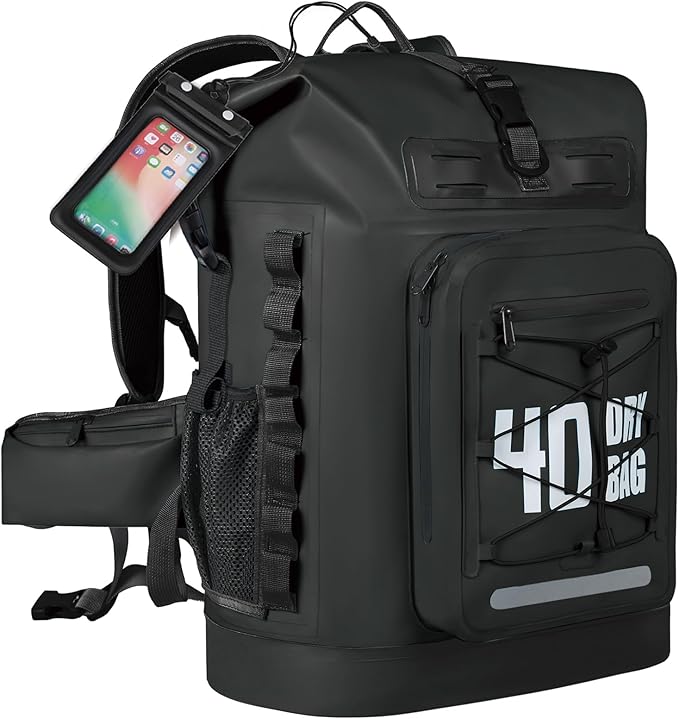 MORXPLOR Dry Bag Waterproof,5L/10L/20L/30L/40L/55L Roll Top Dry Bag Backpack with WaterProof Phone Case for Swim,Kayak