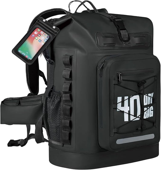MORXPLOR Dry Bag Waterproof,5L/10L/20L/30L/40L/55L Roll Top Dry Bag Backpack with WaterProof Phone Case for Swim,Kayak