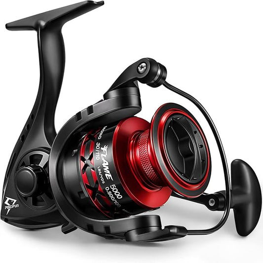 Piscifun Flame Spinning Reels, Lightweight 9+1BB Ultra Smooth Spinning Fishing Reels, 19.8LBs Max Drag