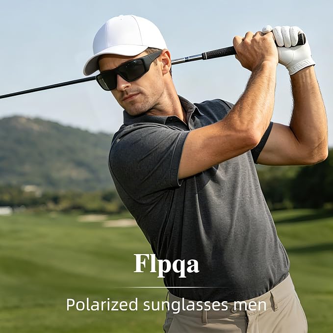 Polarized Sports Sunglasses for Men Women - Wrap Around Sun Glasses UV Protection for Fishing Running Driving