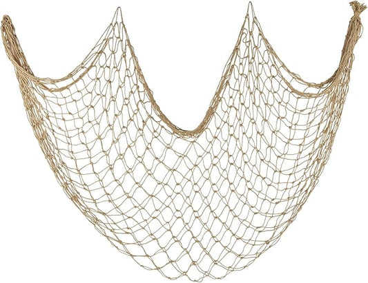 ZUEXT Caramel Decorative Fishing Net 5x10 ft, Large Picture Fish Net, Wall Photo Hanging Fishnet for Nautical Mermaid Pirate Ocean Themed Hawaii Beach Under the Sea Party Decorations