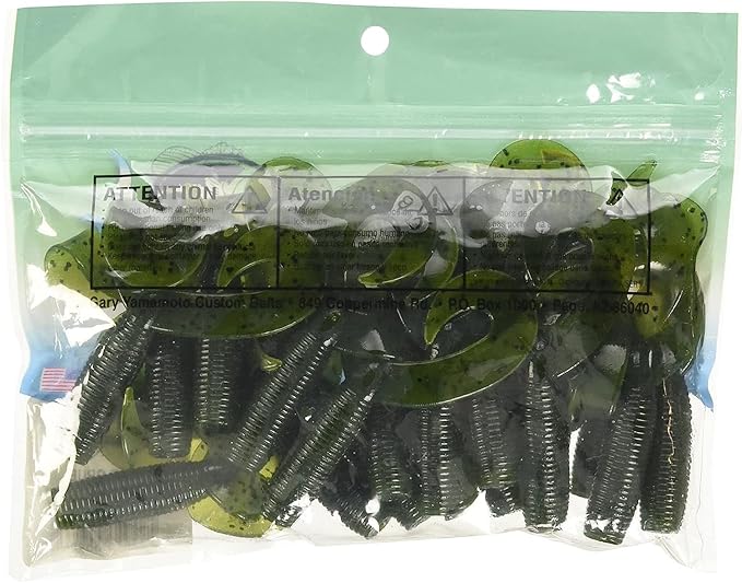 Yamamoto 4"/5" Double Tail Grub Soft Plastic Fishing Angling Swimbait Lures with Crawfish Design - 20 Pack