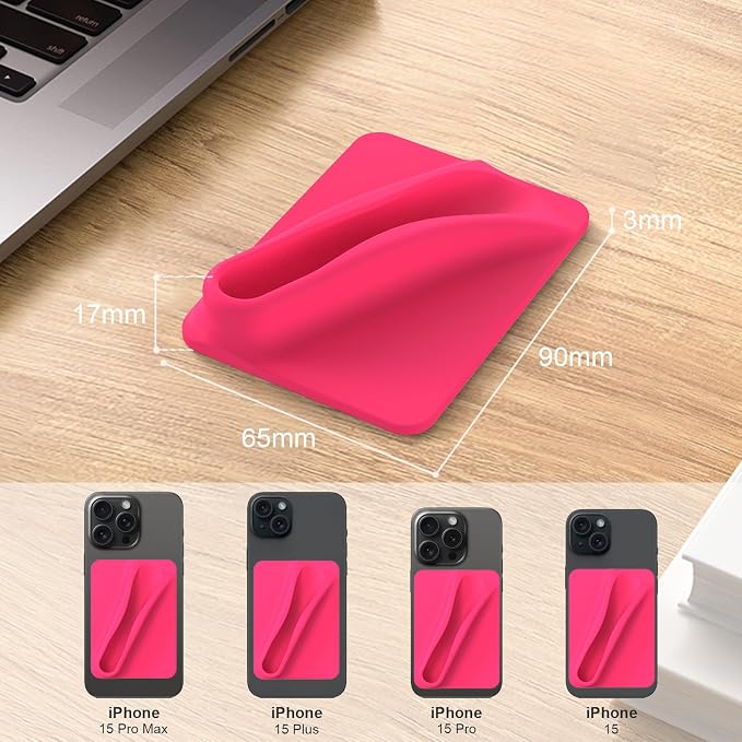 DOB SECHS Silicone Lip Holder for Cell Phone Lipstick Lip Glaze Phone Case Adhesive Back Stick On Holder for iPhone and Android Smartphone, Dark Peach