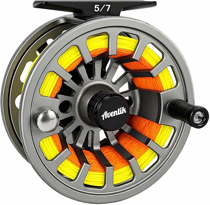 Aventik FLK Fly Fishing Reel Aluminum Trout 3/5, 5/7, 7/9wt Large Arbor Freshwater Fly Reel