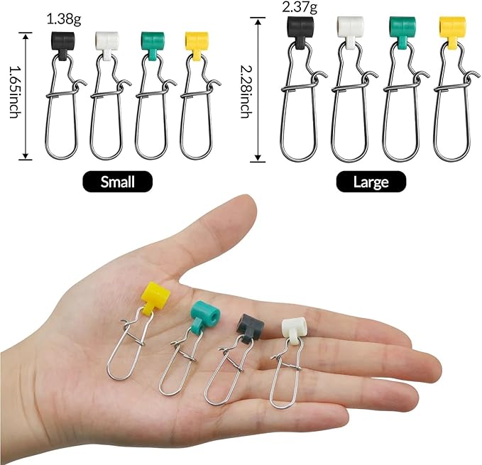 FishTrip Sinker Slides for Fishing Rigs - 25/50/100pcs Duo Lock Snaps for Fishing Line Heavy Duty Weights Sinkers Saltwater Connector Accessories