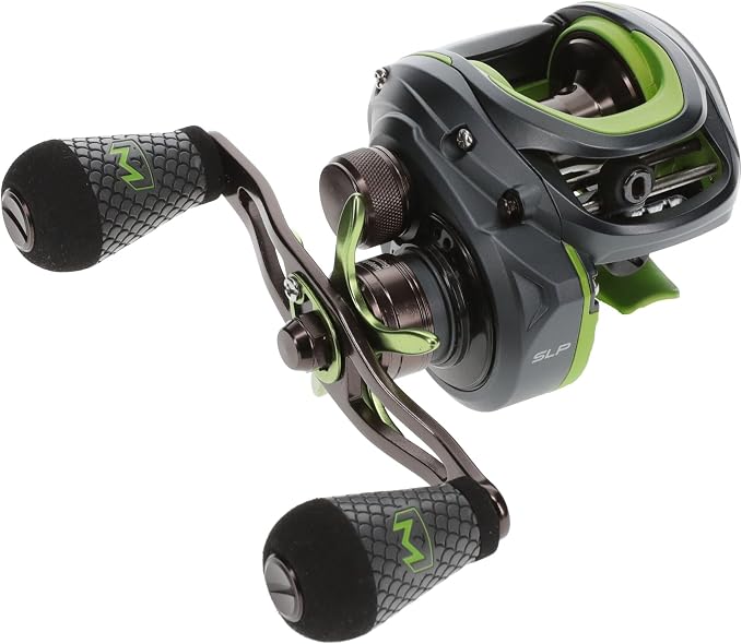 Lew's MACH 2 Baitcast Fishing Reel, 7.5:1 Gear Ratio, Graphite Frame, Premium 10 Stainless Steel Ball Bearings, Black/Green