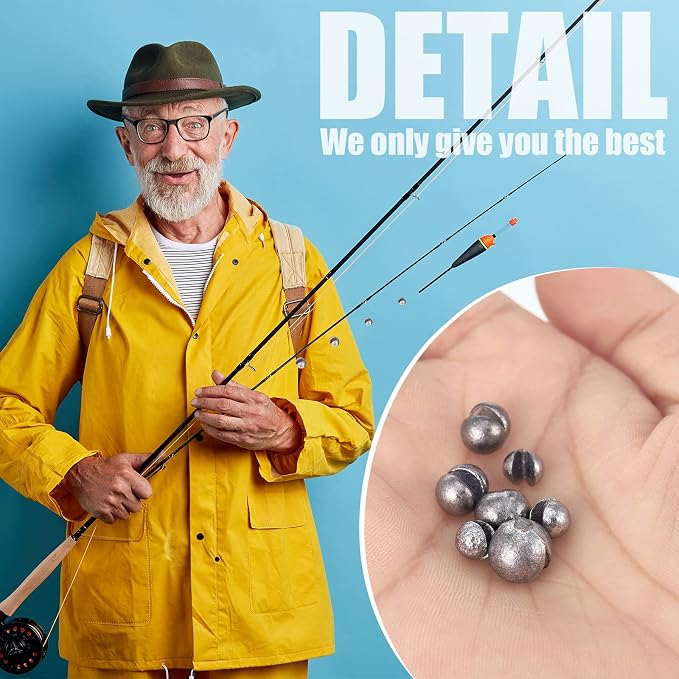 Gejoy 100 Pcs Fishing Split Shot Sinker Kit Removable Round Fishing Egg Weights Sinkers Tackle Set for Fisherman