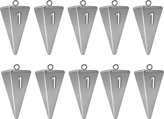 Pyramid Sinkers Fishing Weights, Saltwater Fishing Sinkers for Surf Fishing Gear Tackle - 1oz, 2oz, 3oz