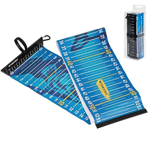 THKFISH 53in Fish Ruler with Measuring Board, Portable Waterproof Folding Fishing Ruler Fish Measuring Tape for Boat, Kayak, Coolers, Yacht and Workbench (Blue)