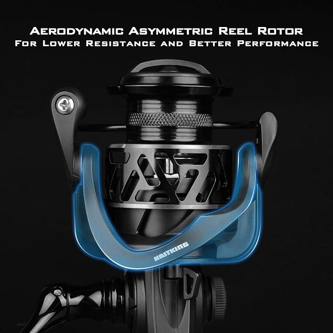 KastKing Zephyr Spinning Reels – 7+1/6+1 BB – Carbon Fiber Drag – Stainless Steel Shaft – Aluminum & CNC Spool – Black/Green/Orange – Sizes 500/1000 SFS – ICE Fishing Ready Reels!