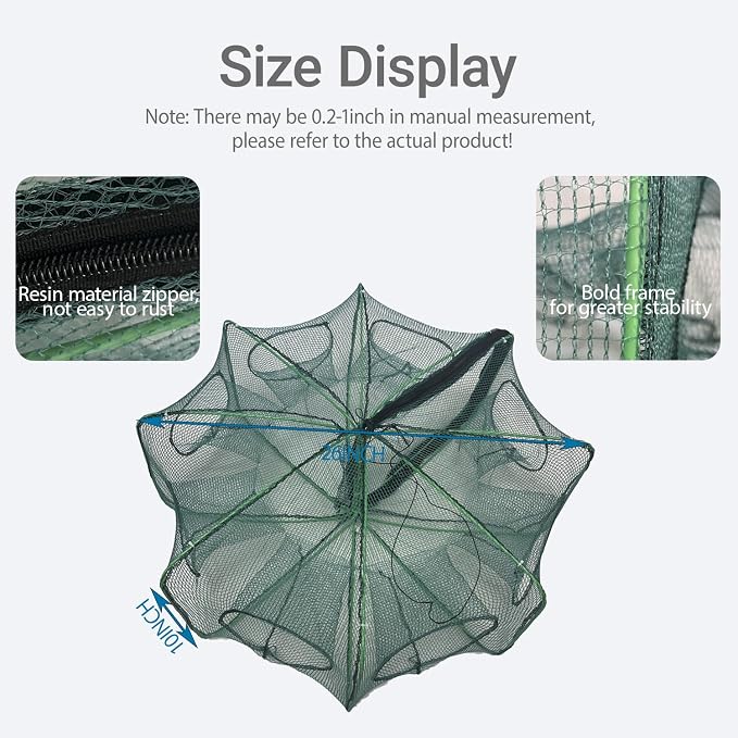 Foldable Minnow Trap,Crab Trap,Fishing Net,Bait Cage for Crabs Minnow Lobster Shrimp Crawfish