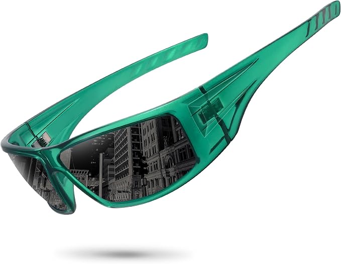Polarized Sports Sunglasses for Men Women Unbreakable Frame Cycling Fishing Wrap Around Sunglasses UV400 Protection