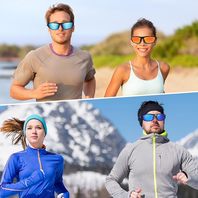 TOODOO 4 Pairs Men Polarized Sunglasses with UV Protection Driving Glasses Sports for Sport Outdoor Activities