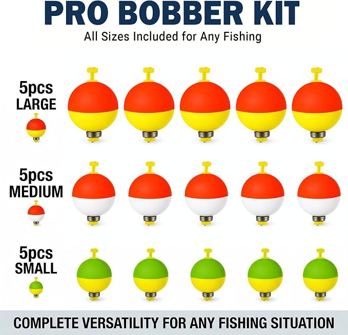 15pcs/16pcs Fishing Float Bobbers Set - ABS & Foam Material, Weighted Design, Multiple Sizes & Vibrant Colors, High-Visibility Tackle Accessories for Freshwater & Saltwater Angling