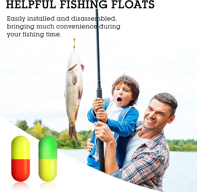 Skylety 100 Pieces Pompano Rig Floats for Surf Fishing Pill Snell Fishing Floats Making Kit for Trout Catfish Walleye