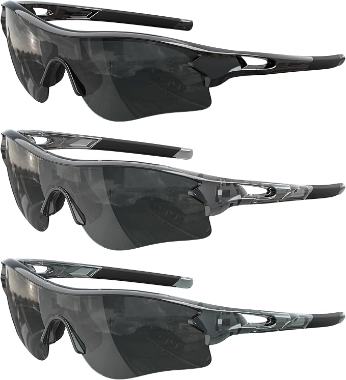 Polarized Sports Sunglasses for Men Women, UV400 One-Piece Lens Sport Shades for Baseball, Running, Cycling, Fishing