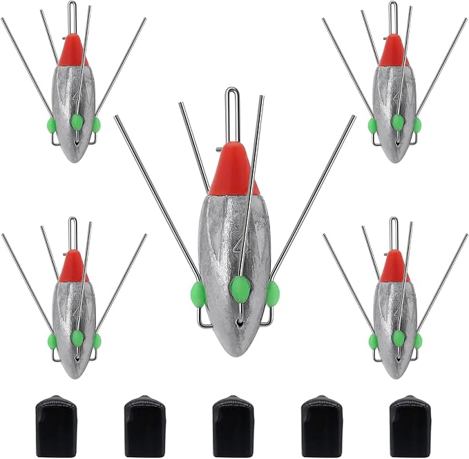 5 Pcs Sputnik Sinker Fishing Weights Lead Fishing Equipment Long Tail Surfing Casting Spider Sinkers for Catfish Saltwater Beach Sand Ocean