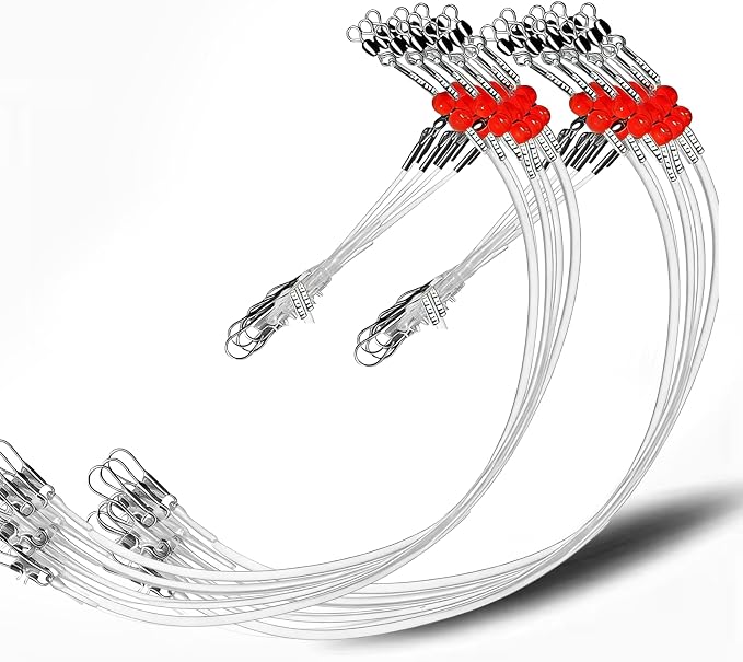 YOTO Fishing Leaders,Saltwater Tackle Rig with Swivels Snap, High-Strength Fishing Wire Gear Equipment for Lures Bait Or Hooks,1Arm and 2Arm