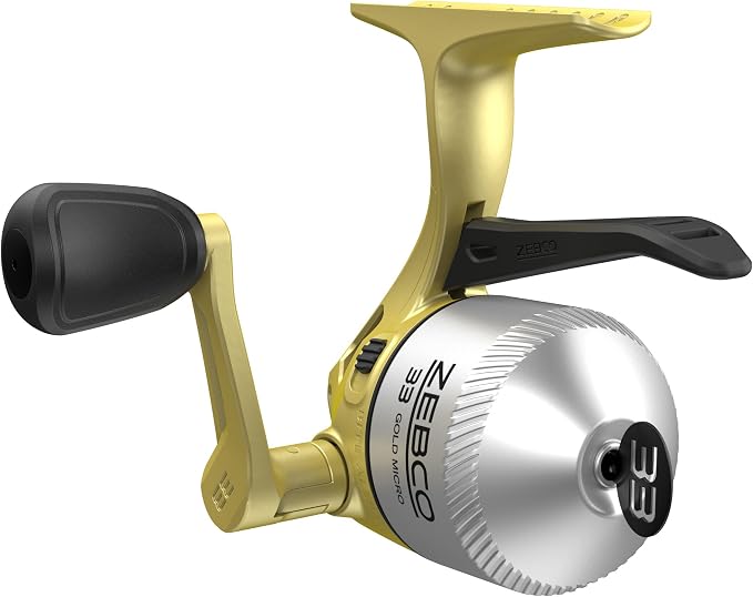 Zebco 33 Gold Spincast Fishing Reel, Changeable Right or Left-Hand Retrieve, All-Metal Gears, Pre-Spooled with Zebco Cajun Fishing Line