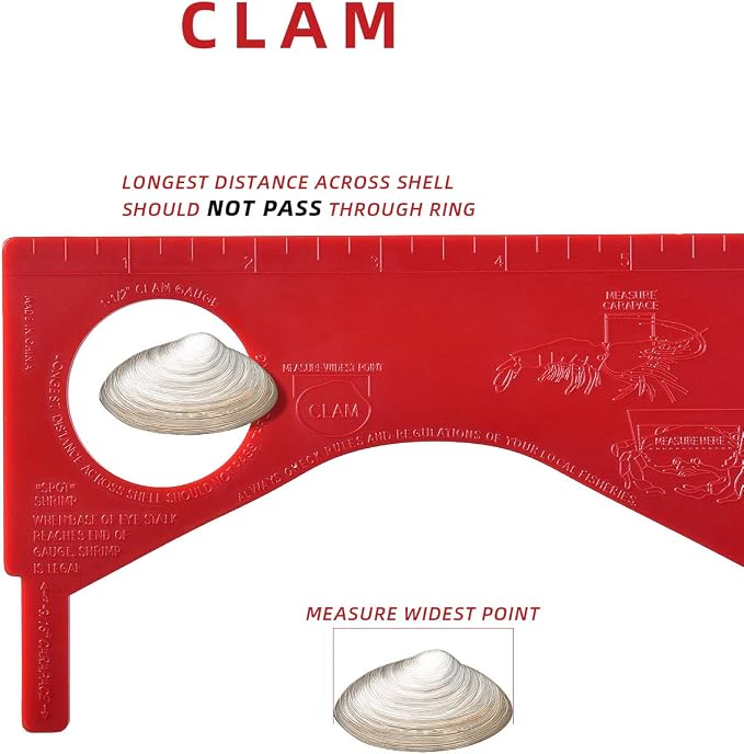 Dungeness Crab Gauge Measure with Ruler Multi Shrimp Clam Measuring Tool for Oregon, Washington and California