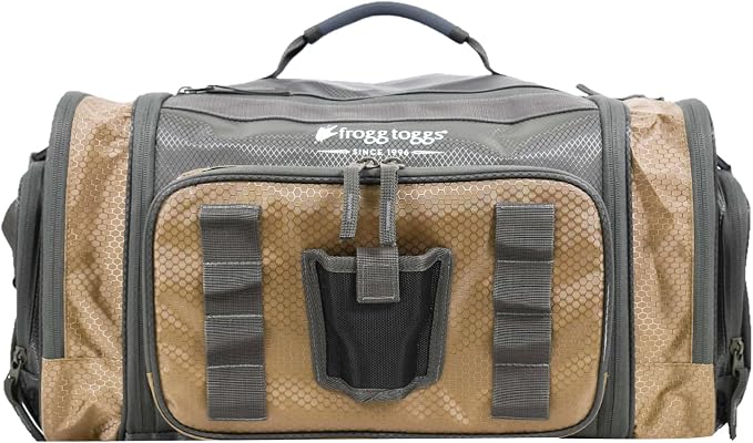 FROGG TOGGS Heavy Duty Fishing Tackle Duffle Bag, Solid Brown Elements, 3700