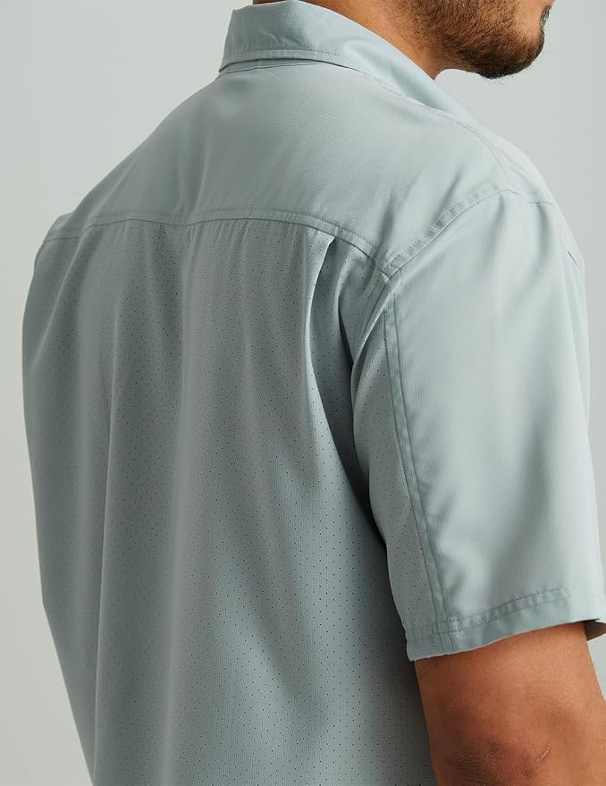 HUK Men's Tide Point Kc Scott Original Artwork Short Sleeve Shirt, Fishing Button Down