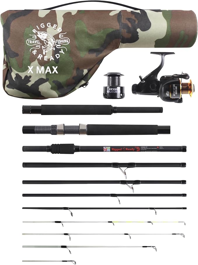 Rigged & Ready X Series™ Travel Fishing Rods. 6 Super Compact Combos and Rods, Multi-Functional, Spinning Poles. 5 to 25 Techniques from one Rod. Spin, Bass, Carp, Fly. Fresh & Saltwater Angling.