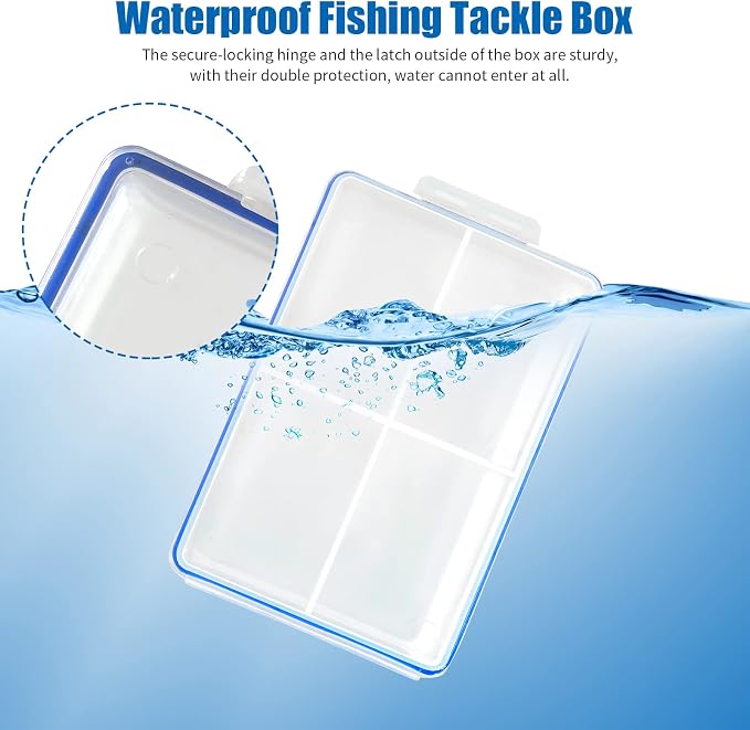 4 Pcs Mini Waterproof Tackle Organizer - Small Fly Fishing Box with Dividers for Hooks, Flies, Beads & Lures