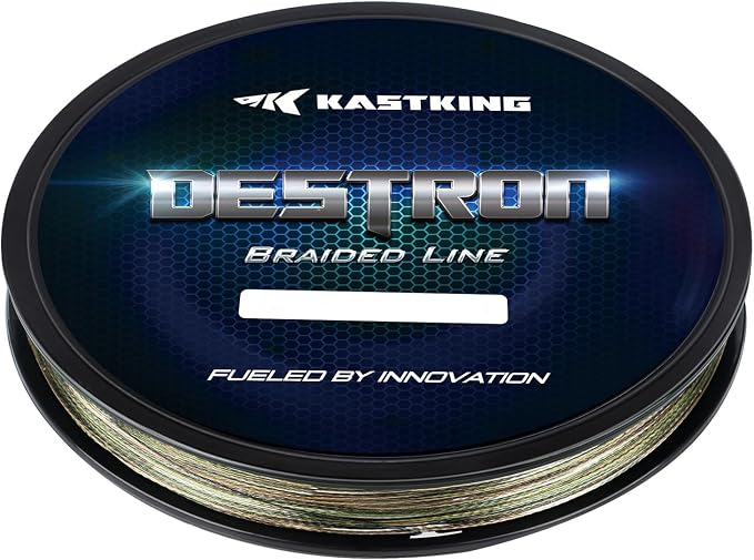 KastKing Destron Braided Fishing Line, Highly Abrasion Resistant, Improved Knot Strength, Ultra-Thin Diameter Superline, Zero Stretch & Memory, CFT “Color Fast Technology”, 75% Thinner Than Mono