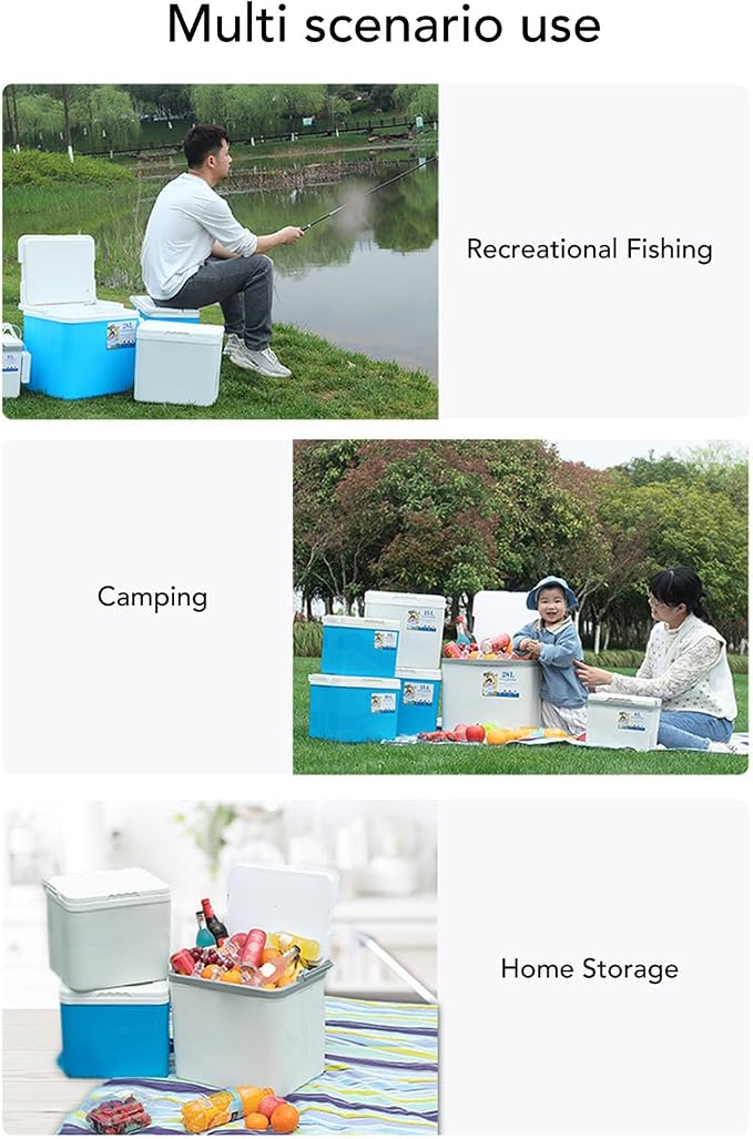 6L Cooler Box, Portable Insulated Hard Cooler, Keeps Food and Drinks Cold for Outdoor Camping Picnic Fishing
