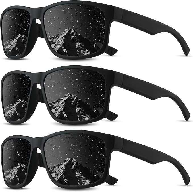 Square Polarized Sunglasses for Men and Women, Mens Sunglasses UV Protection with Lightweight Frame Sun Glasses