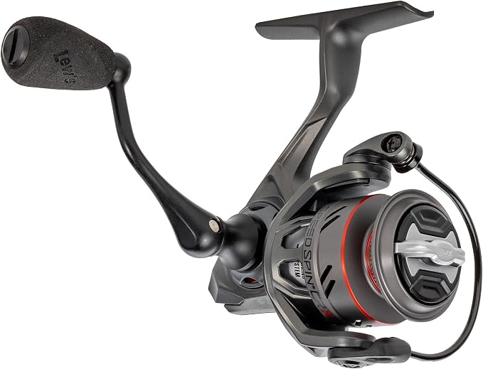 Lew’s Speed Spin CRX Spinning Fishing Reel, Graphite Frame and Sideplate, Solid Brass Speed Gears