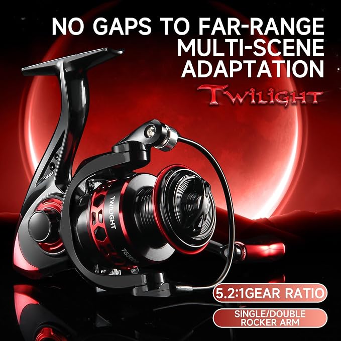 HAUT TON Dolphin Advance Edition Spinning Reel,5.2:1Gear Ratio,22LBS,5+1BB,Backlash Free Bearing,Sealed Drag System,Saltwater,Freshwater Fishing Reels