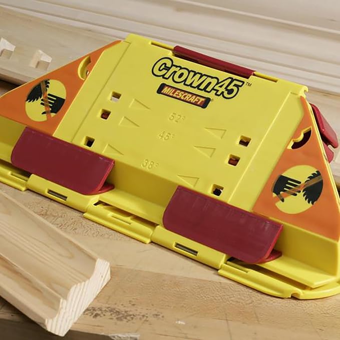 Milescraft 1405 Crown45 - Crown Molding Miter Saw Jig Tool - 3 Angle Settings for Common Molding Angles 38°, 45° and 52° - For use with 2" to 5-1/2" (51mm - 140mm) Crown Molding