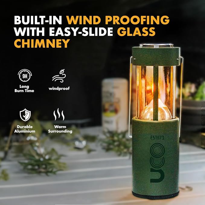 UCO Candle Lantern Value Pack with 4 Candles and Storage Bag, Collapsible Candle Lantern for Camping & Emergency Preparedness