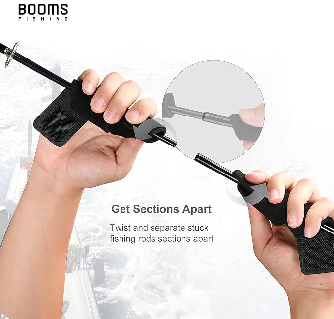 Booms Fishing RS3 Fishing Rod Wrap Pole Straps， Hook & Loop Fishing Rod Belts, Fishing Rod Ties for Casting Rods, Spinning Rods and Fly Rods