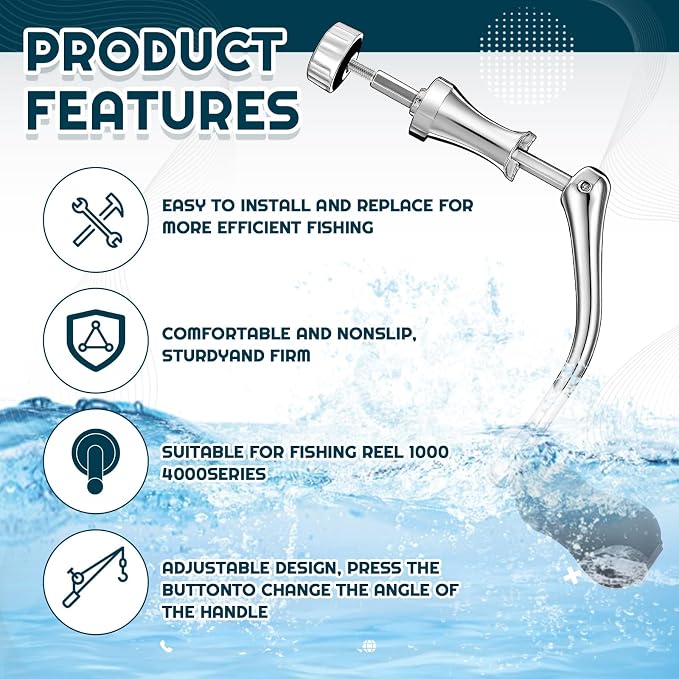 MorningRo Fishing Reel Handle Crank Rotary Knob Power Handles for Spinning Reel Replacement Grip Parts, Middle Size Type 1000-4000