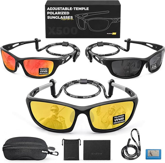 Polarized Fishing Sunglasses for Men Women, Adjustable Polarized Sunglasses, Lightweight TR90 Frame