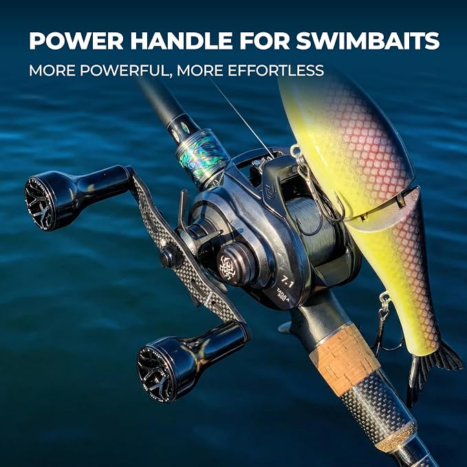 GOMEXUS Power Handle Compatible for Shimano SLX Tranx Curado Daiwa Tatula Zillion Steez Abu Garcia 13 Fishing Baitcasting Reel Crank Bass Fishing