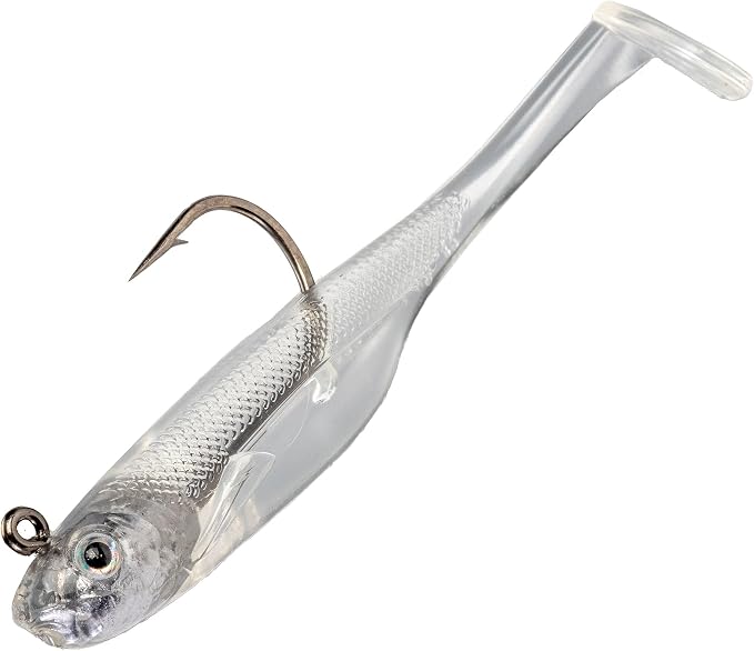 Strike King Homing Minnow Fishing Lure, Pre-Rigged Soft Plastic Swimbait, 3-Pack