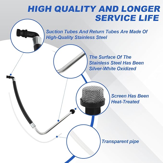 2026 New Upgraded Stainless Steel Suction Hose and Reflux Line Sets,Complimentary 2 Stainless Steel Filter,Compatible With Titan 440 450 Airless Spraying Machine,Airless Paint Sprayer Accessories