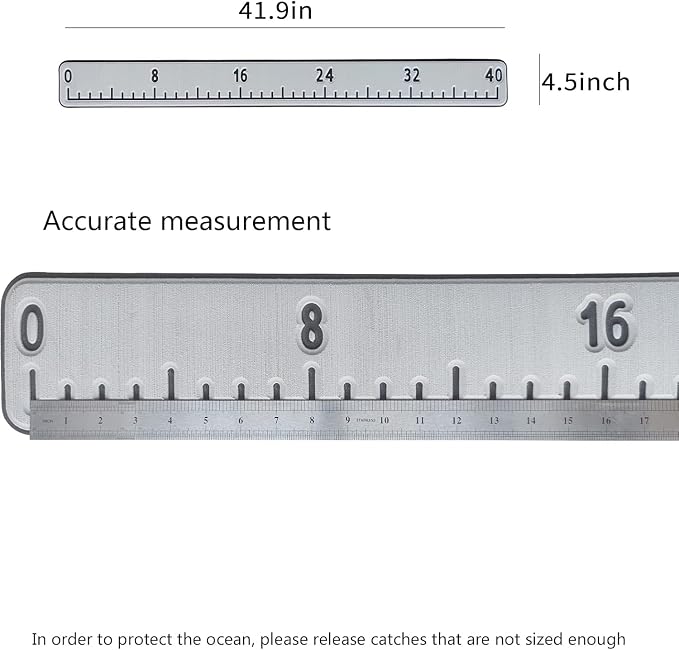 Fish Ruler for Boat 40"/48" with Backing Adhesive Fish Measuring Sticker Foam Fish Measuring Board for Fishing Boat, Cooler, Kayak, Yacht Fish Ruler Boat Accessories
