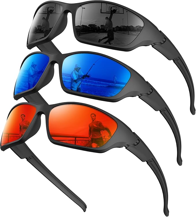 KALIYADI Polarized-Sunglasses-Men Sports Mens-Sunglasses Women: Sun Glasses with UV400 Protection for Cycling Fishing Running