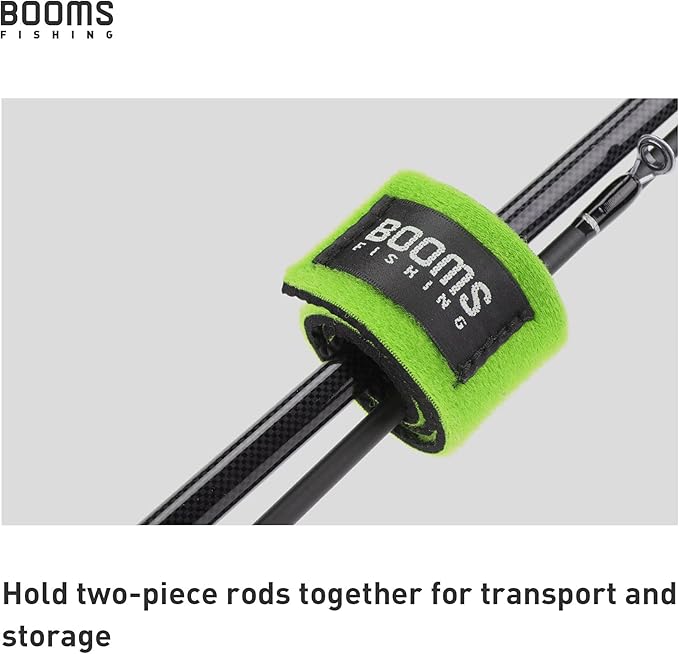 Booms Fishing RS3 Fishing Rod Wrap Pole Straps， Hook & Loop Fishing Rod Belts, Fishing Rod Ties for Casting Rods, Spinning Rods and Fly Rods