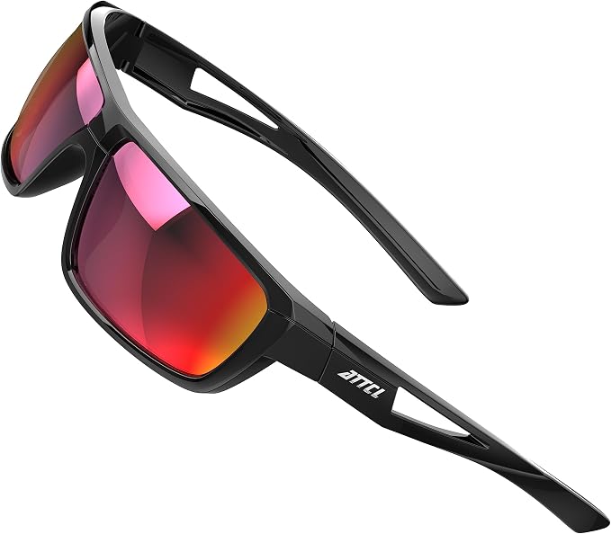 ATTCL Polarized Sunglasses Men Sports: UV Protection Lightweight TR90 Frame Anti-Slip Wrap-Around for Driving Fishing Golf