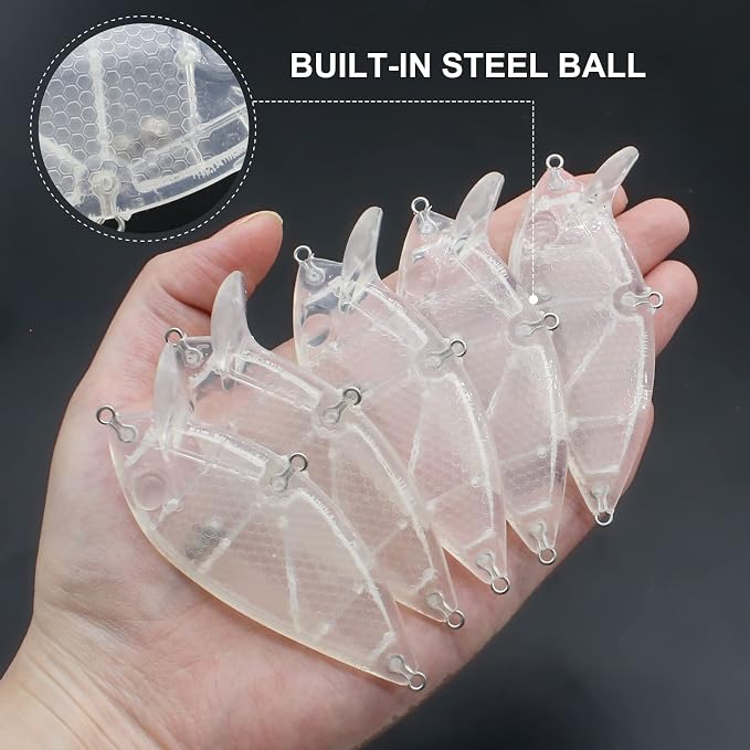 10pcs/20pcs Fishing Blanks Lures Kit Fishing Topwater Unpainted Swimbait Unpainted Crankbaits Hard Baits DIY Lure for Bass Salmon Trout Saltwater and Freshwater