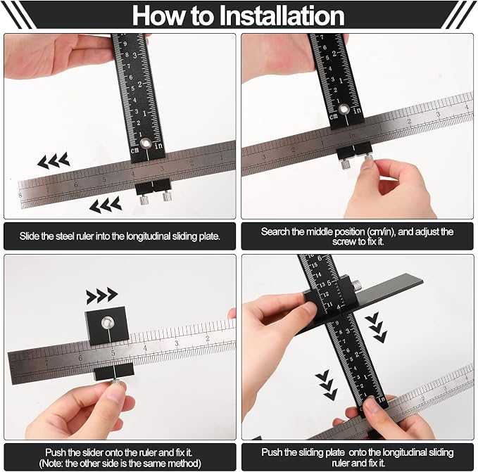 Cabinet Hardware Jig, Aluminum Alloy Pull Template with Adjustable of Door and Drawer Knobs Installation, Drill Guide Sleeve Drawer Pull Jig for Handles and Pulls