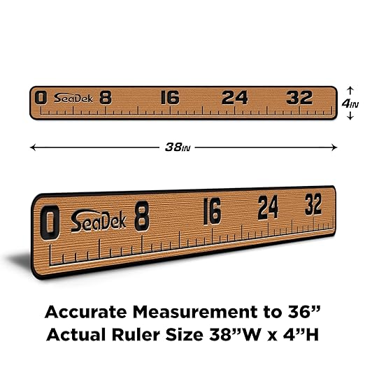 USATuff SeaDek EVA Foam Fish Measuring Ruler for Boat, Fishing, Kayak | Adhesive Backing Peel & Stick - 36" Mocha-Black