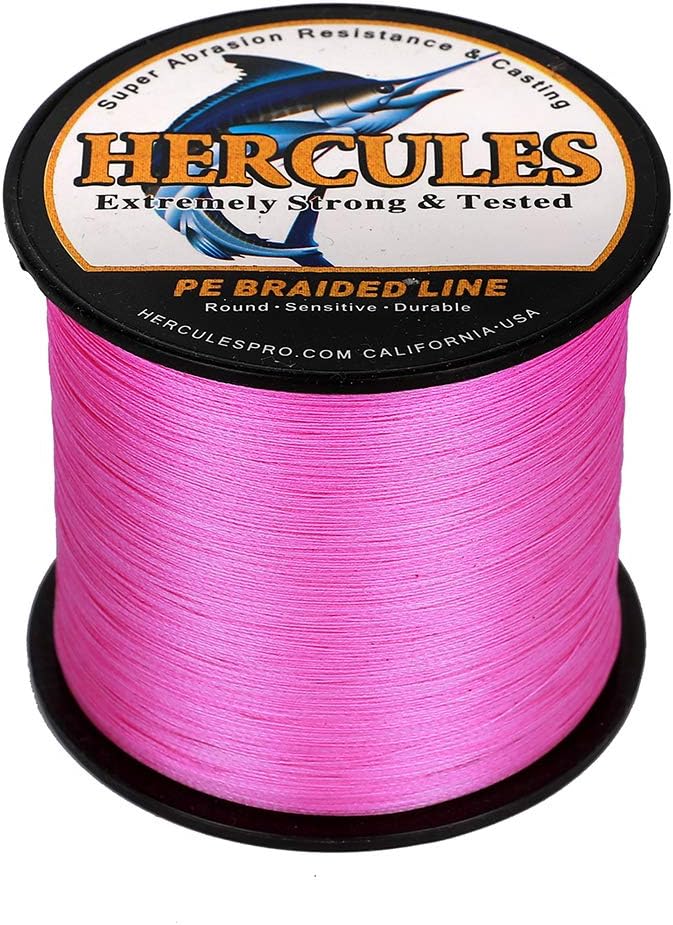 HERCULES Cost-Effective Super Cast 8 Strands Braided Fishing Line 10LB to 300LB Test for Salt-Water,109/328/547/1094 Yards(100M/300M/500M/1000M),Diam.#0.12MM-1.2MM,Hi-Grade Performance,Variety Colors